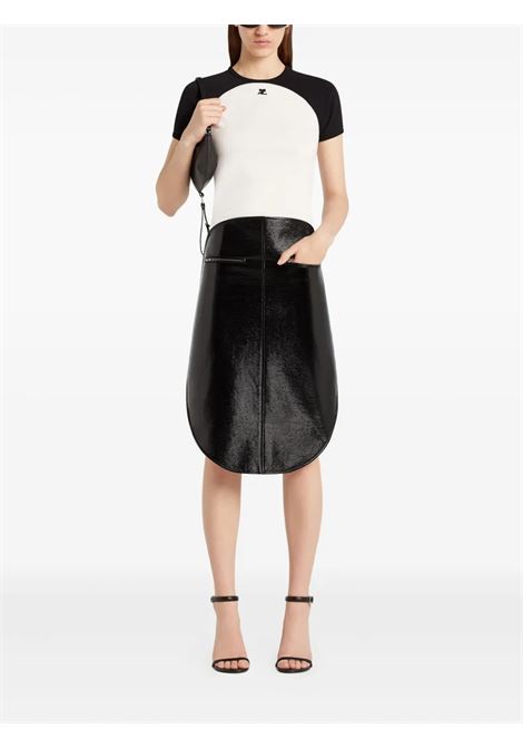 circle contras t-shirt woman black and white COURRÈGES | 325JTS214JS02030098