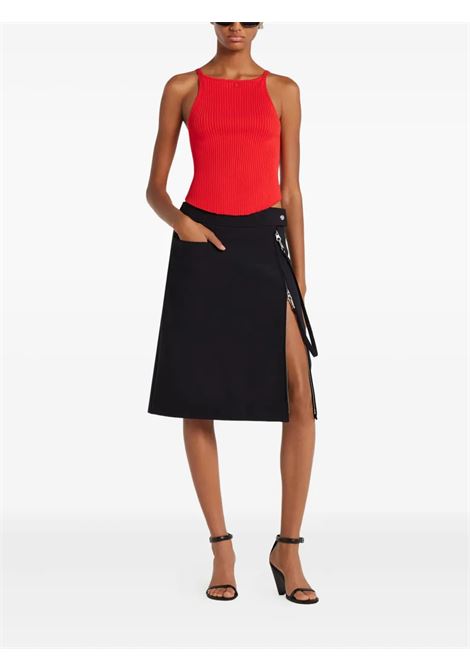 top circle rib knit donna rosso COURRÈGES | 325MTO450FI00014040