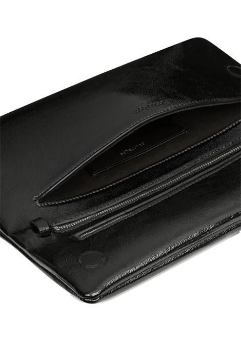 cuff naplack leather clutch woman black COURRÈGES | 425GSA202CR00439999