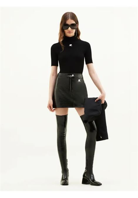 reedition ss rib knit sweater woman black COURRÈGES | PERMPU026FI00019999