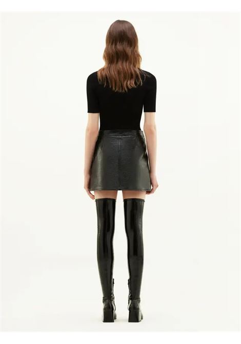 reedition ss rib knit sweater woman black COURRÈGES | PERMPU026FI00019999