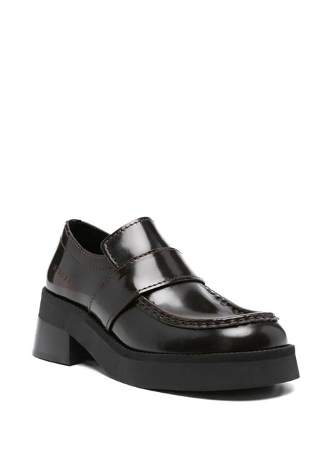 mocassini con tacco lib donna marrone e neri MIISTA | E8_3770BROWN/BLACK