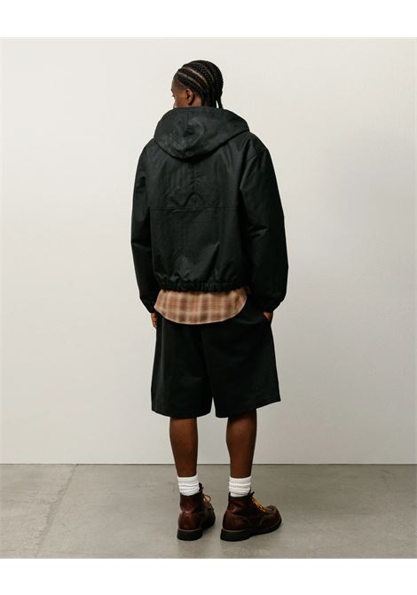 waxed cotton work jacket man black STÜSSY | 1158590001