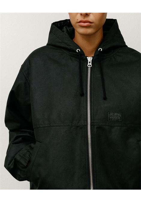 waxed cotton work jacket man black STÜSSY | 1158590001