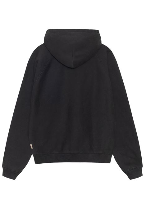 relaxed zip hoodie man black STÜSSY | 1185710034