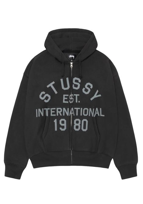 est printed zip hood man black STÜSSY | 1185970001