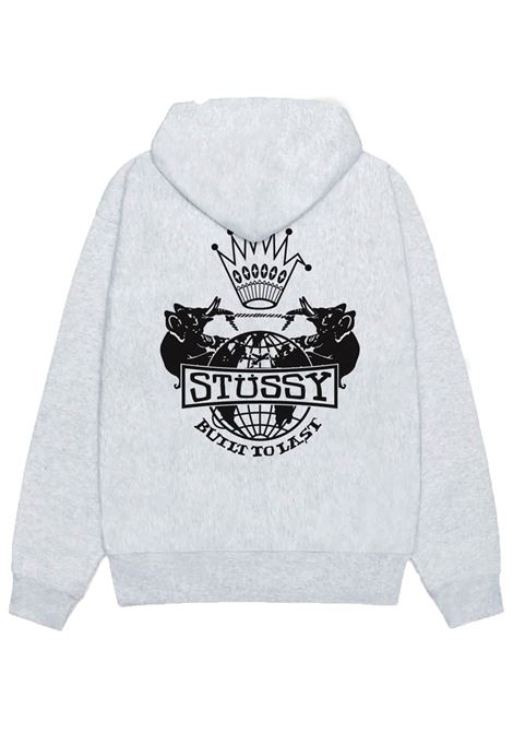 built to last zip hood uomo grigia STÜSSY | 19751250062