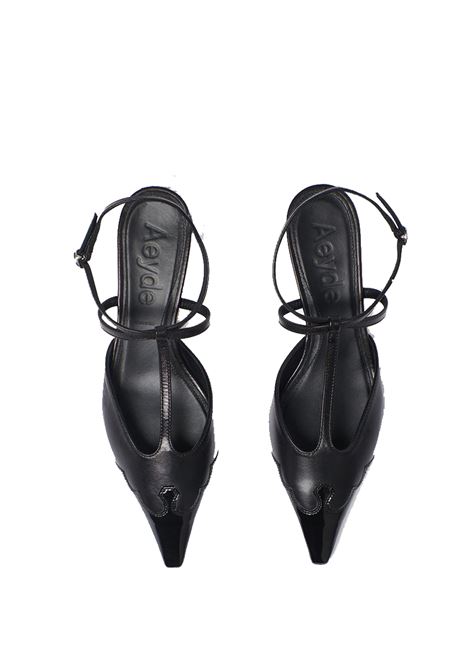 saga slingback pumps woman black in leather AEYDE | A11-PU-GRGS35KT57-SS24-800-055BLACK
