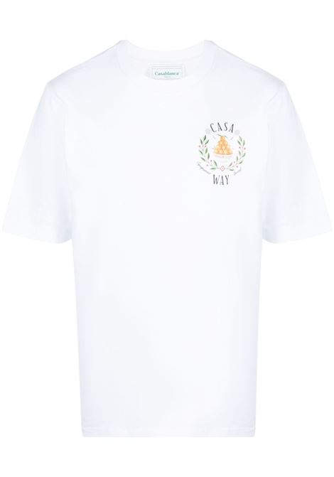 casa way t-shirt man white in cotton CASABLANCA | MPS24-JTS-001-02WHITE