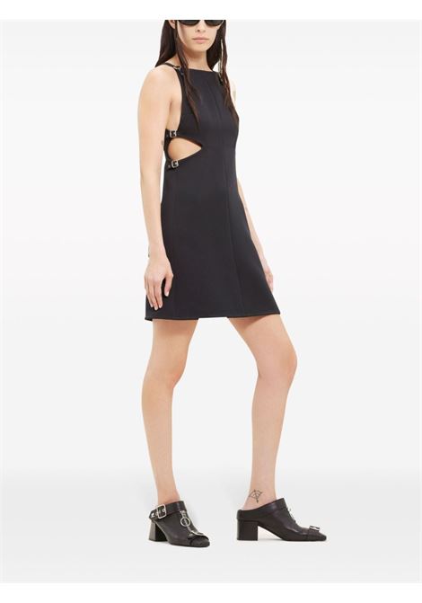 slash buckle twill dress women black in polyester COURRÈGES | 124CRO369PL00079999