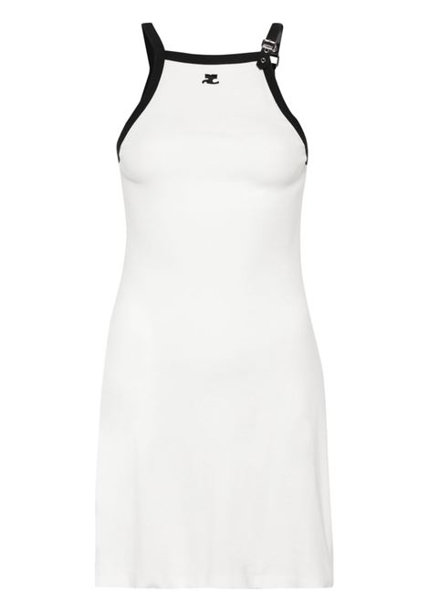 abito buckle contrast donna bianco in cotone COURRÈGES | 124JRO364JS00700098