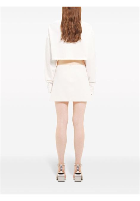 cocoon fleece cropped sweater women withe in cotton COURRÈGES | 124JSW009JS01200001