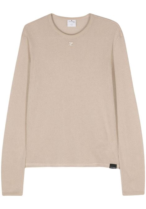 t-shirt ymesh long sleeves men sand in cotton COURRÈGES | 124JTS122JS00691007