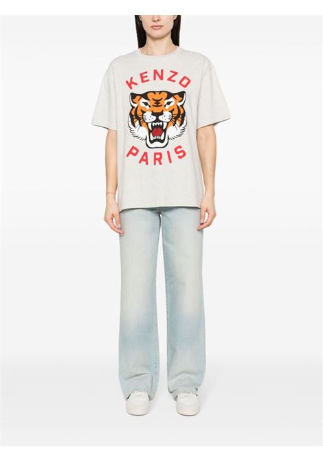 t-.shirt lucky tiger uomo grigio in cotone KENZO | FE58TS0064SG93