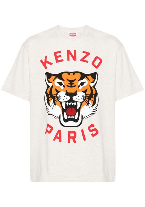 t-.shirt lucky tiger uomo grigio in cotone KENZO | FE58TS0064SG93