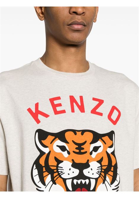 t-.shirt lucky tiger uomo grigio in cotone KENZO | FE58TS0064SG93