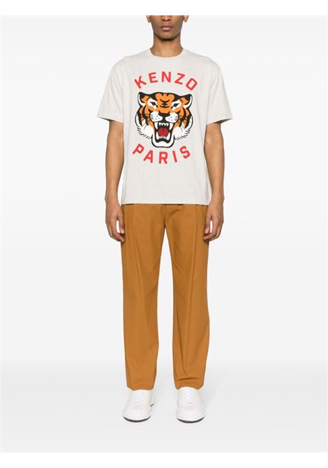 t-.shirt lucky tiger uomo grigio in cotone KENZO | FE58TS0064SG93