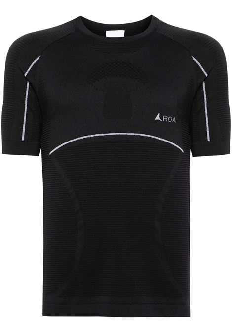 t-shirt seamless shortsleeve uomo nera in poliammide ROA | RBMW0101FA73BLK0001