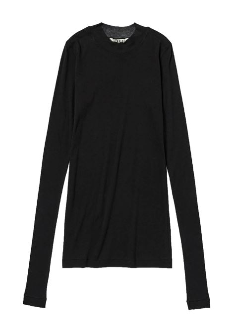 l/s rib t-shirt woman black AURALEE | A00T01HFBLACK
