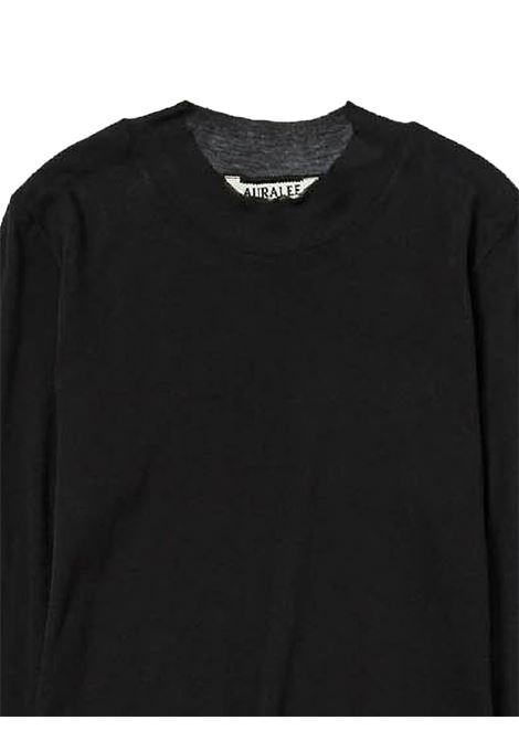l/s rib t-shirt woman black AURALEE | A00T01HFBLACK