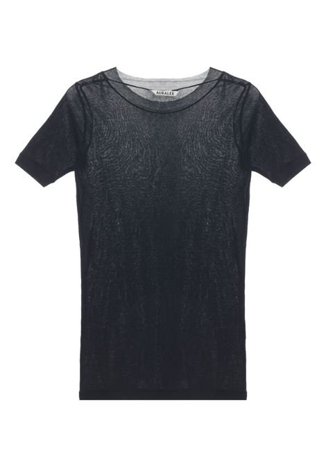rib t-hirt woman black AURALEE | A00T03HFBLACK