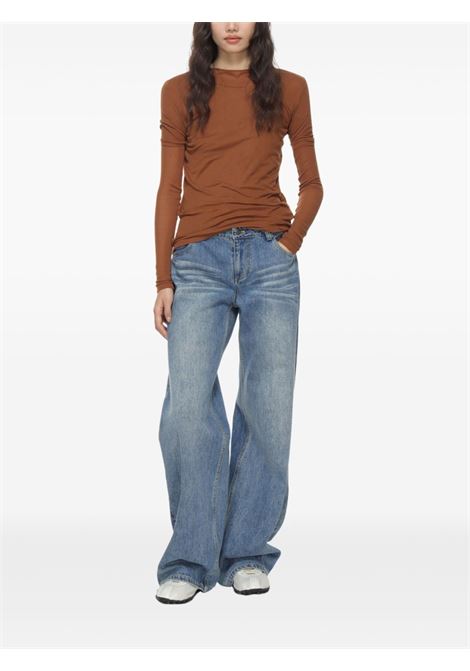 rib t-shirt woman brown AURALEE | A00T03HFBROWN