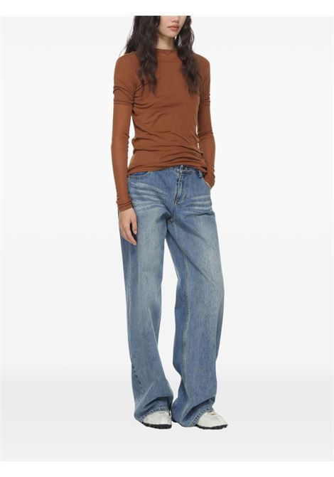 rib t-shirt woman brown AURALEE | A00T03HFBROWN