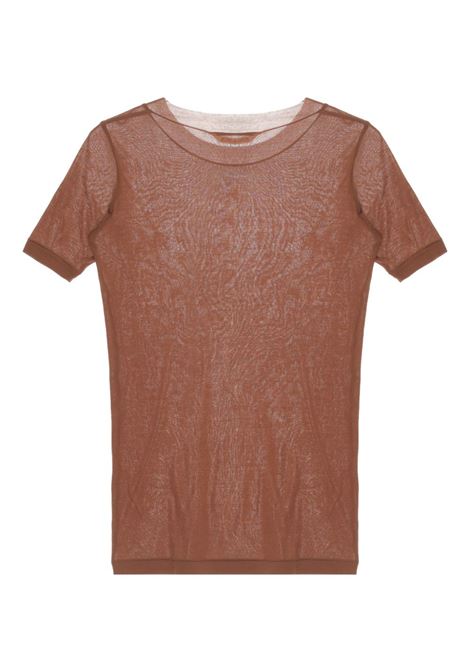 rib t-shirt woman brown AURALEE | A00T03HFBROWN