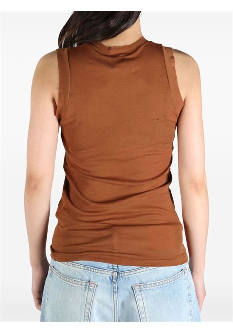 canotta semitrasparente donna marrone AURALEE | A00T04HFBROWN