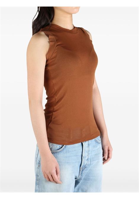 canotta semitrasparente donna marrone AURALEE | A00T04HFBROWN
