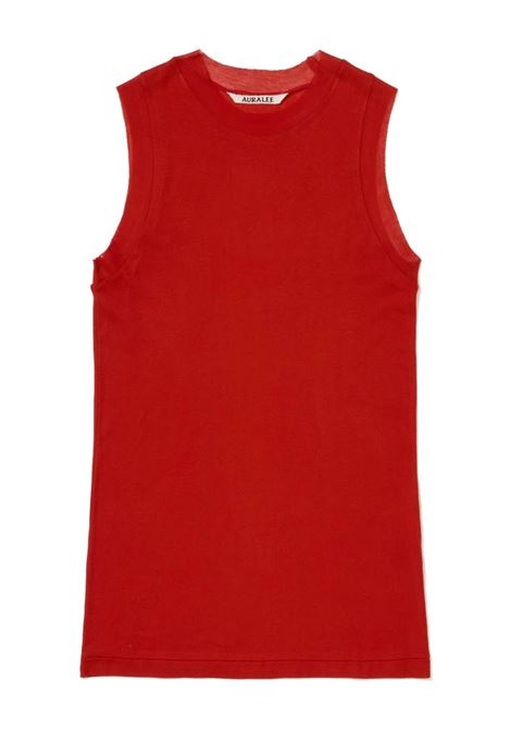 canotta semitrasparente donna rossa AURALEE | A00T04HFRED