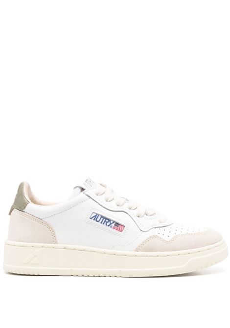 medalist low aulw ls77 sneakers woman white green and beige AUTRY | AULWLS77