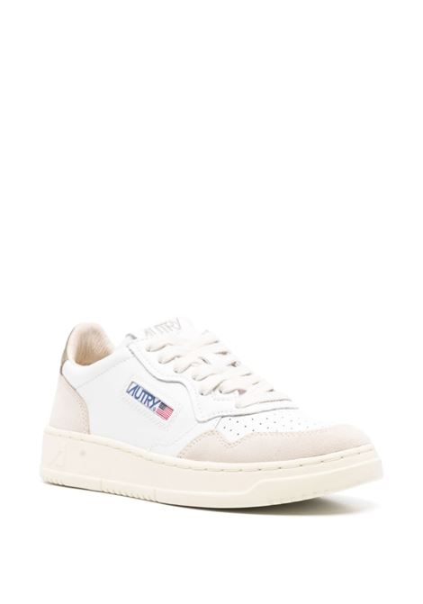medalist low aulw ls77 sneakers woman white green and beige AUTRY | AULWLS77
