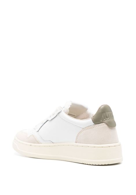 medalist low aulw ls77 sneakers woman white green and beige AUTRY | AULWLS77