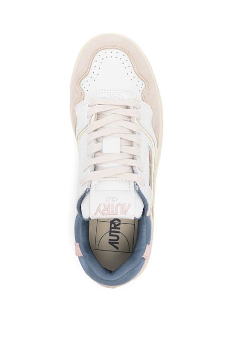 sneakers clc low rolw mc01 donna bianche e pesca AUTRY | ROLWMC01