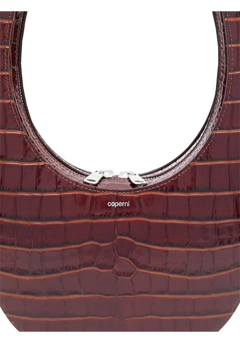 borsa croco print swipe donna marrone COPERNI | COPBA01F6032BRW