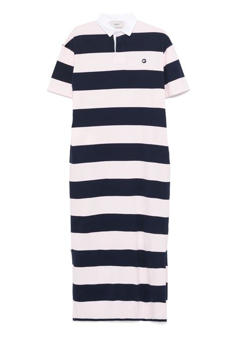 striped polo long dress woman navy e pink COPERNI | COPJS120F5026PNKBLU