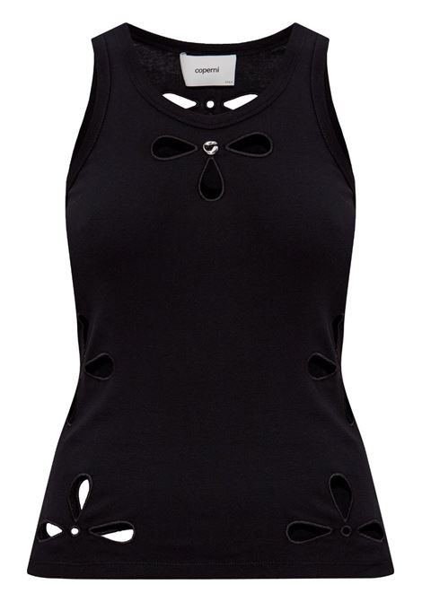 petal embroidered tank top woman black  COPERNI | COPJS123F5012BLK