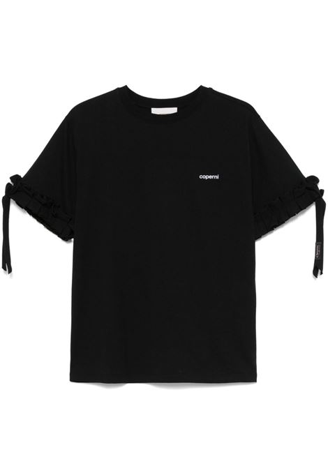 ruffle logo boxy t-shirt donna nera COPERNI | COPJS133F5028BLK