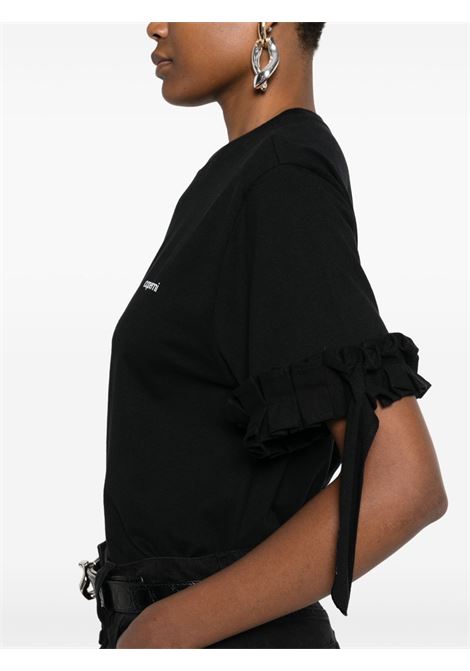 ruffle logo boxy t-shirt donna nera COPERNI | COPJS133F5028BLK