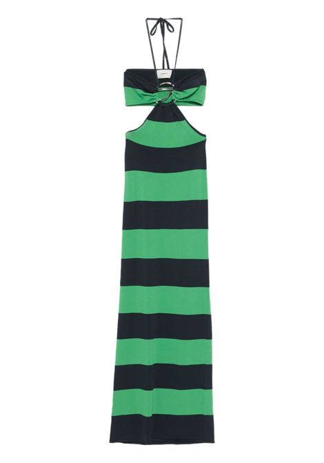 knitted halter dress woman green and blue COPERNI | COPML135SY3010GRNBLU