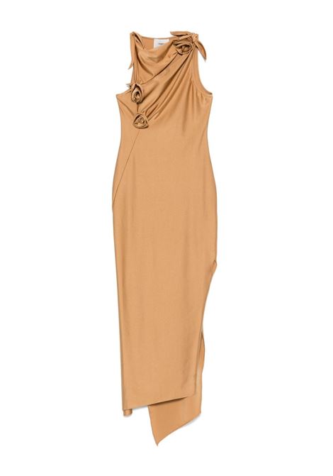 asymmetric flower dress woman brown COPERNI | COPR44F5001BRW
