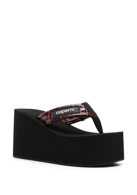 sandali croco branded wedge donna neri COPERNI | COPSH09F6032BLKBRW
