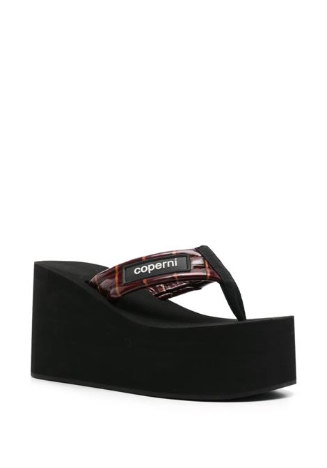 sandali croco branded wedge donna neri COPERNI | COPSH09F6032BLKBRW