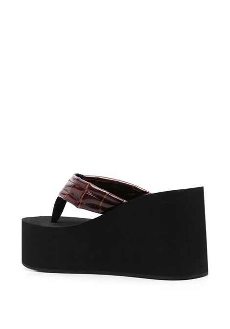 sandali croco branded wedge donna neri COPERNI | COPSH09F6032BLKBRW