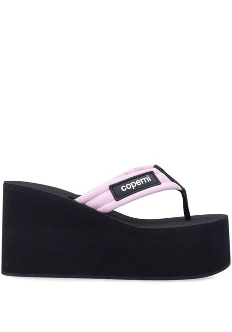 sandali branded wedge donna neri e rosa COPERNI | COPSH09F6040BLKPNK