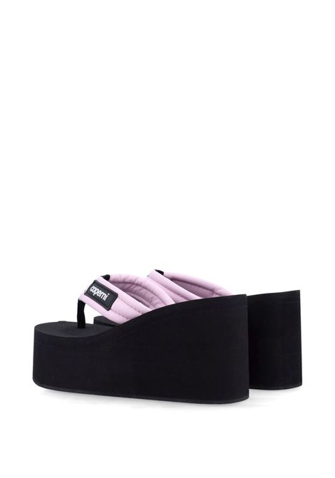 sandali branded wedge donna neri e rosa COPERNI | COPSH09F6040BLKPNK