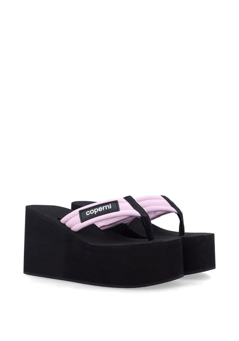 sandali branded wedge donna neri e rosa COPERNI | COPSH09F6040BLKPNK