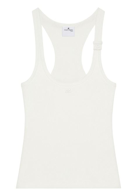 buckle 90's rib tank top woman white COURRÈGES | 125JDE123JS01940001