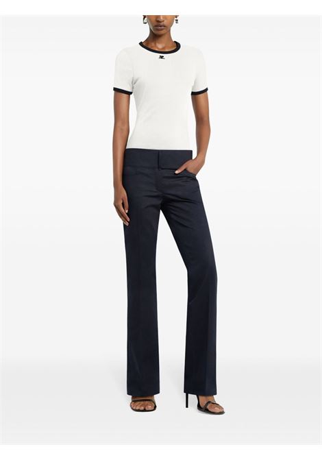signature contrast t-shirt woman white COURRÈGES | 125JTS017JS02030083